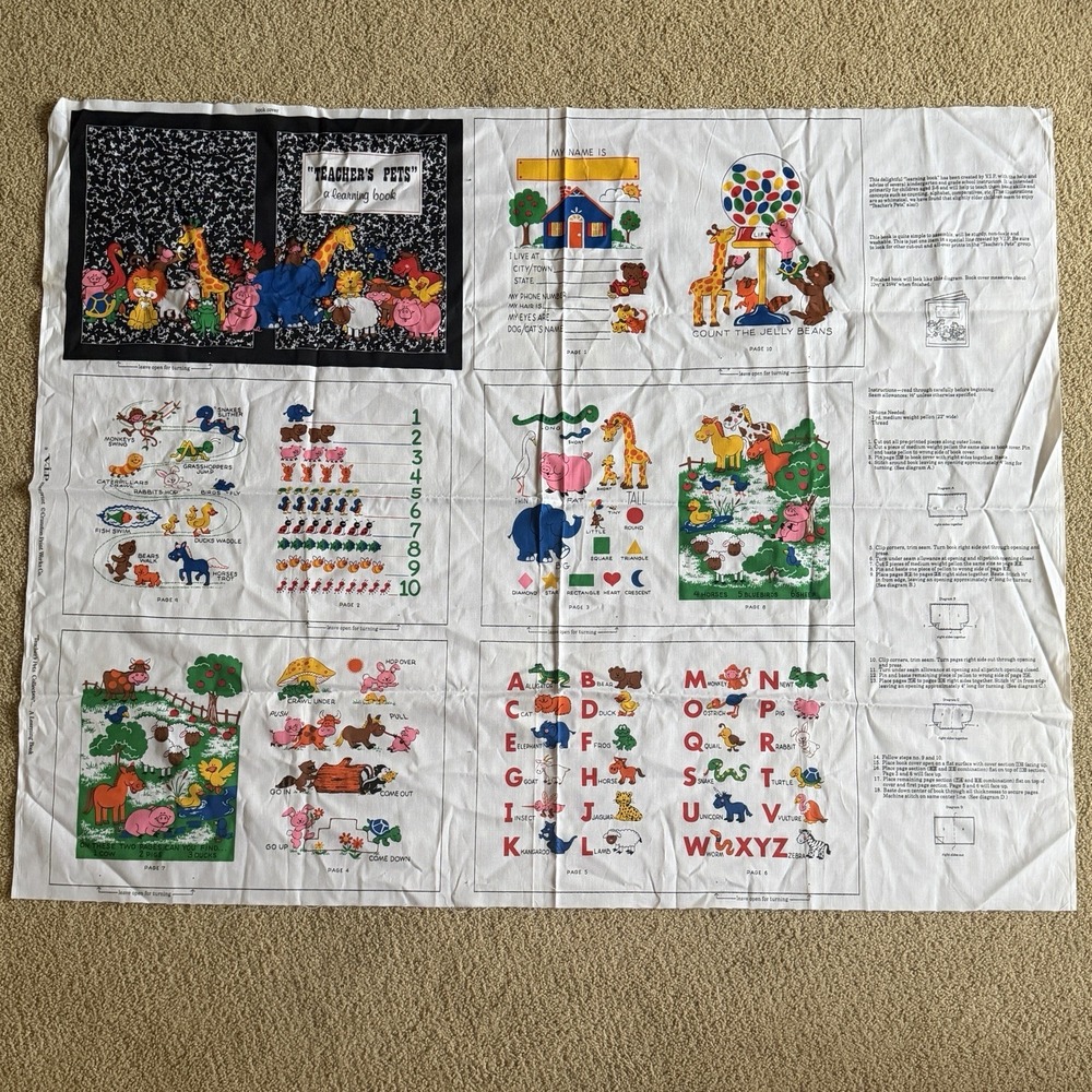 Cut & Sew DIY Book Fabric & Cloth Teacher's‎ Pets Learning Animals Counting